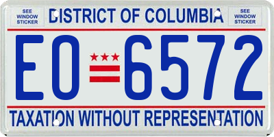 DC license plate EO6572