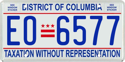 DC license plate EO6577