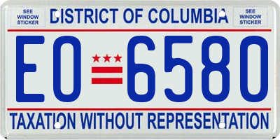 DC license plate EO6580