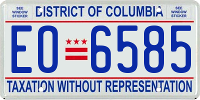 DC license plate EO6585