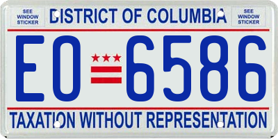 DC license plate EO6586