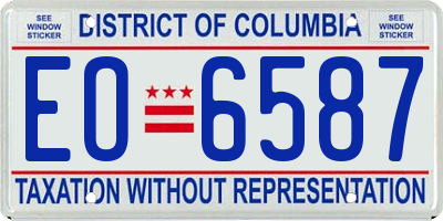 DC license plate EO6587