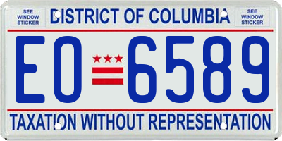 DC license plate EO6589