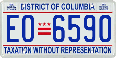 DC license plate EO6590