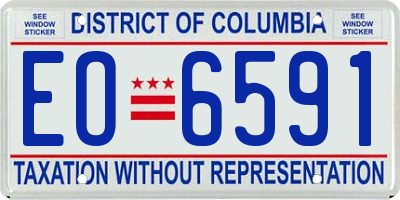 DC license plate EO6591