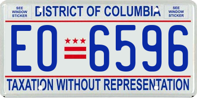 DC license plate EO6596