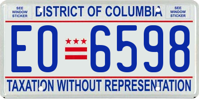 DC license plate EO6598