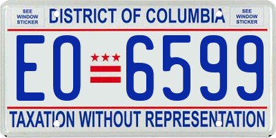 DC license plate EO6599