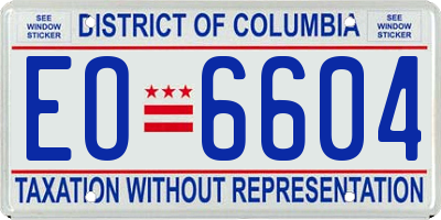 DC license plate EO6604