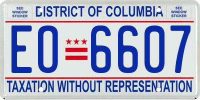 DC license plate EO6607