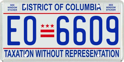 DC license plate EO6609