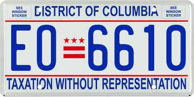 DC license plate EO6610