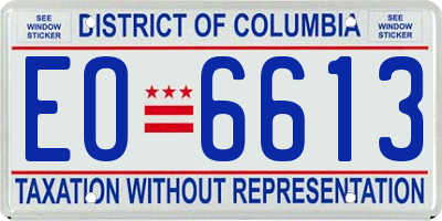 DC license plate EO6613