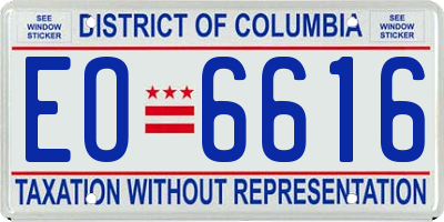 DC license plate EO6616