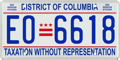 DC license plate EO6618