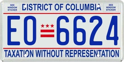 DC license plate EO6624