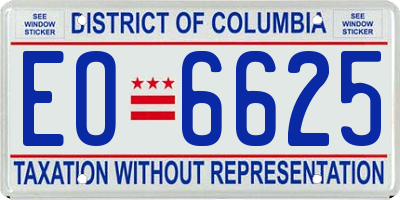 DC license plate EO6625
