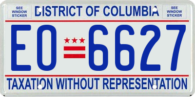 DC license plate EO6627