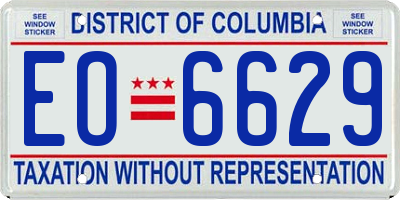 DC license plate EO6629