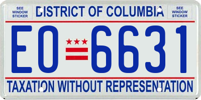 DC license plate EO6631