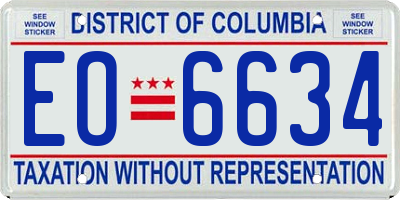 DC license plate EO6634