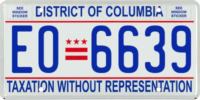 DC license plate EO6639