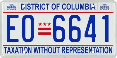 DC license plate EO6641