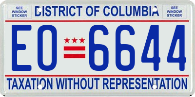 DC license plate EO6644