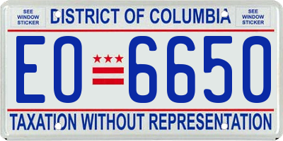 DC license plate EO6650