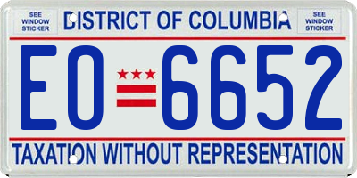 DC license plate EO6652