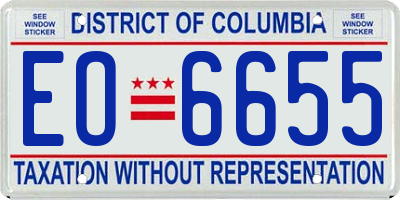 DC license plate EO6655