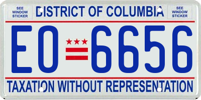 DC license plate EO6656