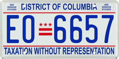 DC license plate EO6657