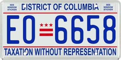 DC license plate EO6658