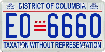 DC license plate EO6660