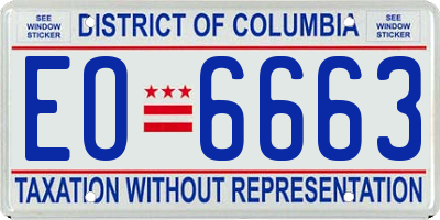 DC license plate EO6663