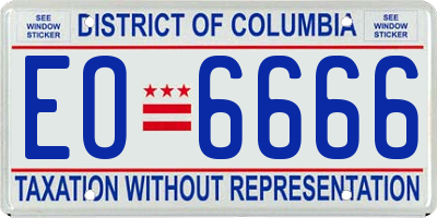 DC license plate EO6666