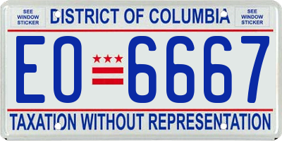 DC license plate EO6667