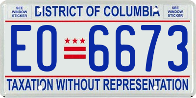 DC license plate EO6673