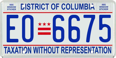 DC license plate EO6675