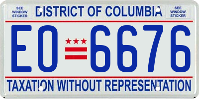 DC license plate EO6676