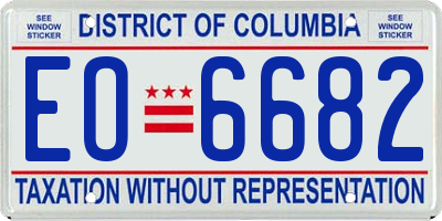 DC license plate EO6682