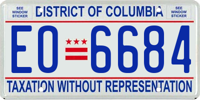 DC license plate EO6684