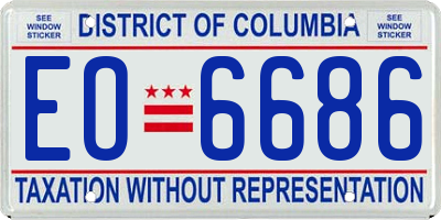 DC license plate EO6686