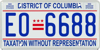 DC license plate EO6688