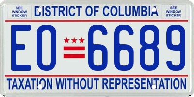 DC license plate EO6689