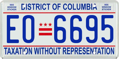 DC license plate EO6695