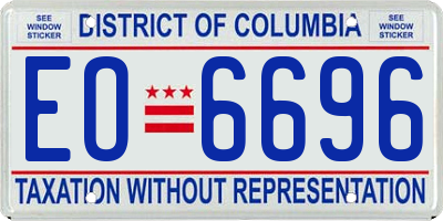 DC license plate EO6696