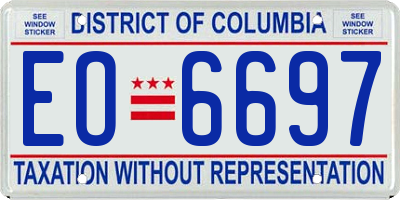 DC license plate EO6697