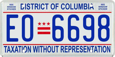 DC license plate EO6698